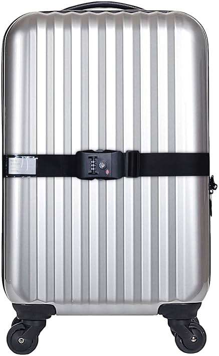 Heavy Duty Luggage Straps TSA Approved with Combination Lock Adjustable Travel Belt for Suitcases (Black) - Image 3