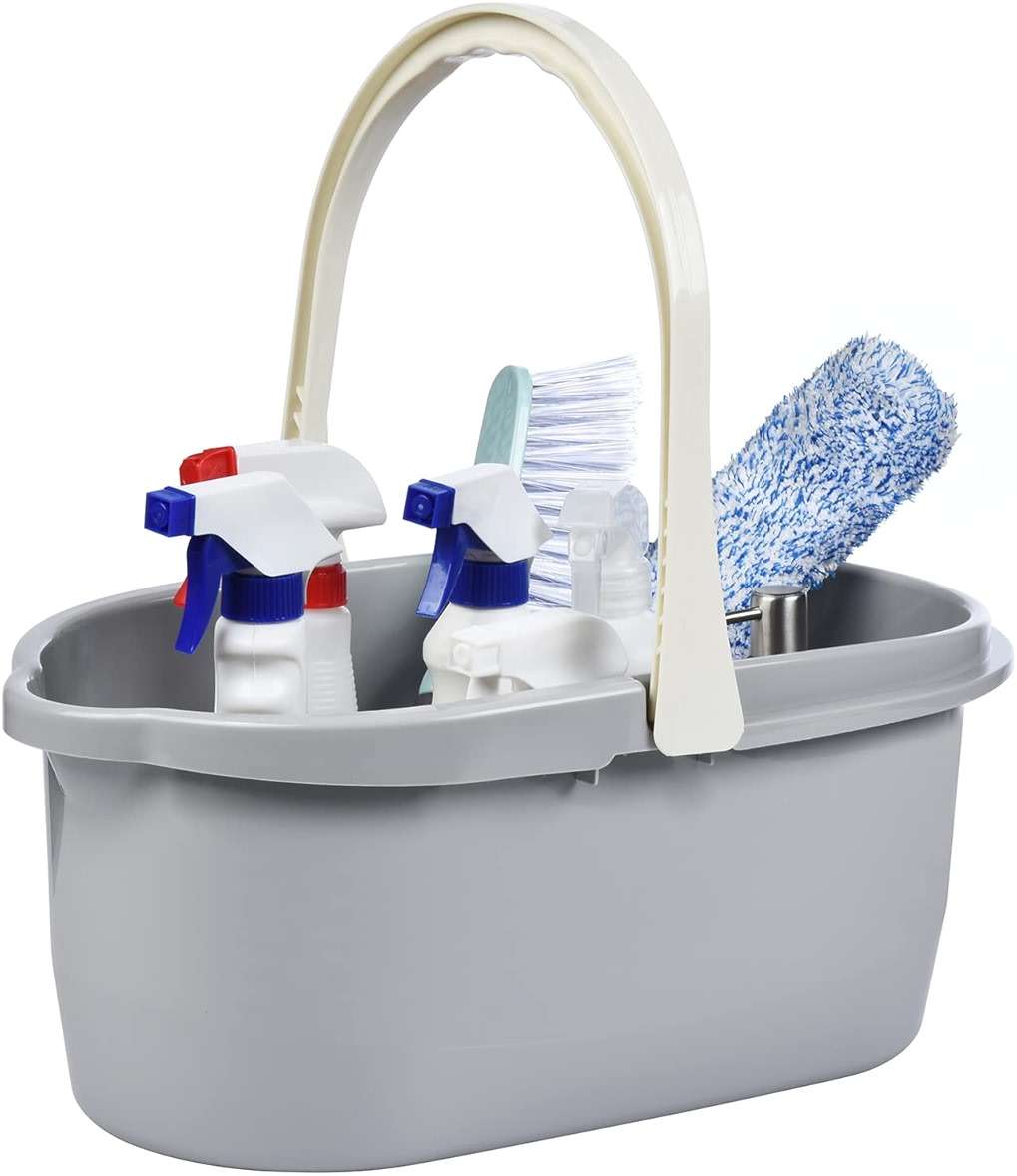 Haundry 4.5 Gallon Cleaning Bucket, Good Grips Household Mop Bucket for Cleaning Supplies, Cleaning Caddy Organizer Basket with Handle, 17.1L, Grey - Image 1