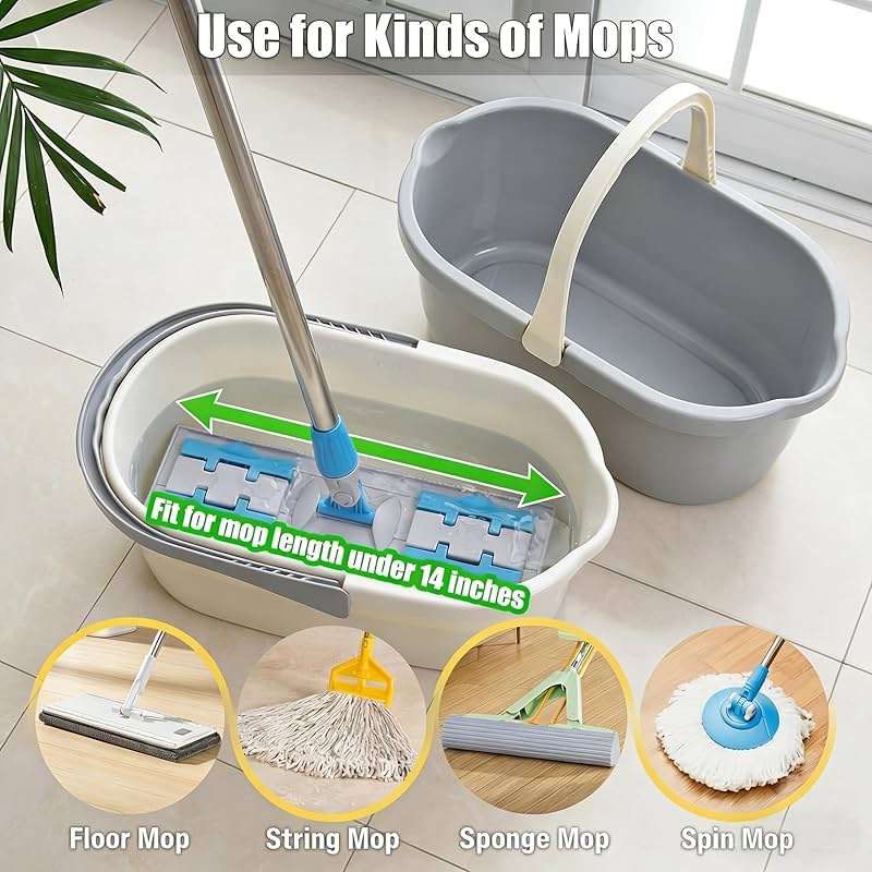 Haundry 4.5 Gallon Cleaning Bucket, Good Grips Household Mop Bucket for Cleaning Supplies, Cleaning Caddy Organizer Basket with Handle, 17.1L, Grey - Image 5