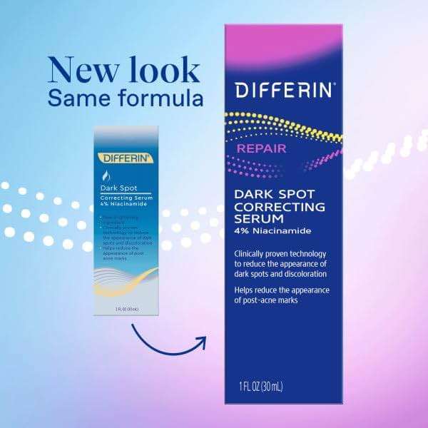 Differin Dark Spot Correcting Face Serum, Dark Spot Correcting Serum by the makers of Differin Gel, Gentle Skin Care for Acne Prone Sensitive Skin, 1 oz (Packaging May Vary) - Image 2