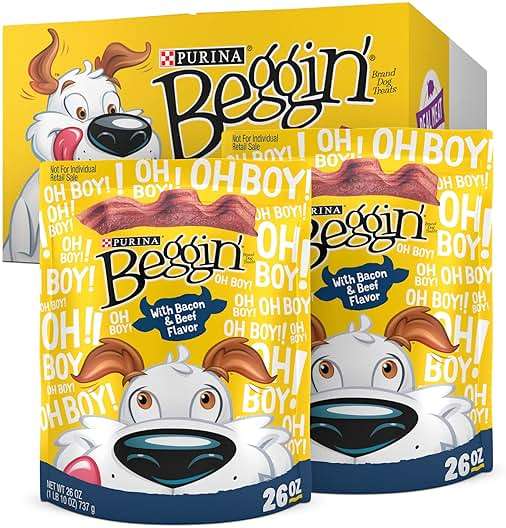 Purina Beggin' Strips With Real Meat Dog Treats With Bacon and Beef Flavors - (Pack of 2) 26 oz. Pouches - Image 1