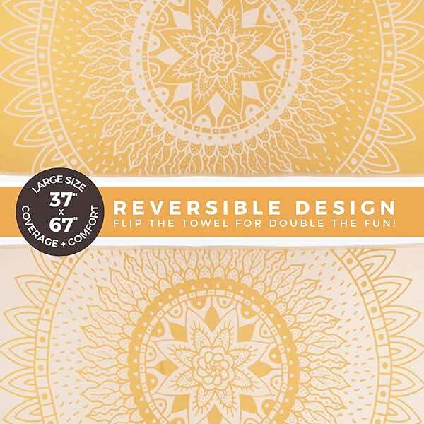 FESHKA Sand Proof Turkish Beach Towel – Oversized, Quick Dry & Lightweight Travel Towel - 100% Organic Cotton Beach Blanket - Perfect for Bath, Pool & Picnic | Sunflower (Yellow) - Image 4