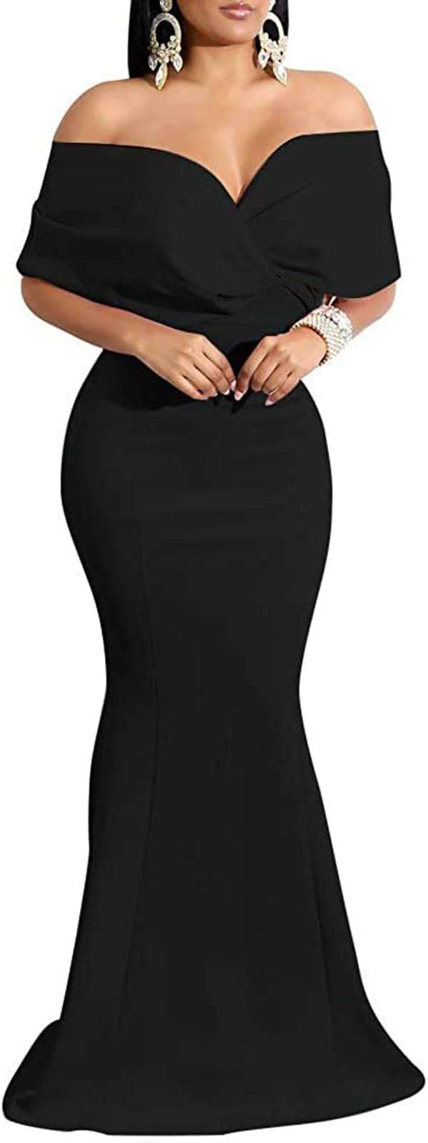 Formal Dresses for Women Evening Party Elelgant Mermaid Cocktail Floor Length Prom Long Dress with Zipper - Image 1