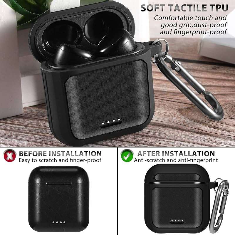 Claiol Protective Case Compatible for Tozo T6, Upgraded Shockproof Tozo T6 Case Cover with Metal Carabiner. (Black) - Image 5