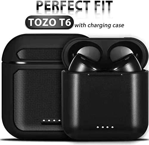 Claiol Protective Case Compatible for Tozo T6, Upgraded Shockproof Tozo T6 Case Cover with Metal Carabiner. (Black) - Image 6