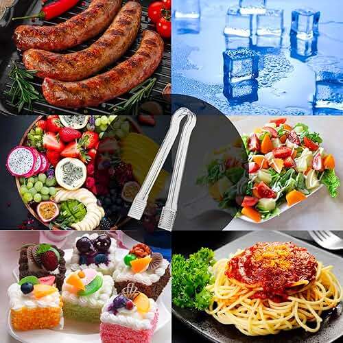 J-Chen 15PCS Plastic Buffet Serving Tongs Mini Serving Utensil Tongs Appetizers Tongs Clear Kitchen Tongs 6.3 Inch Small Ice Tongs for Tea and Coffee Party Catering Appetizers Desserts Cake Sandwich - Image 6