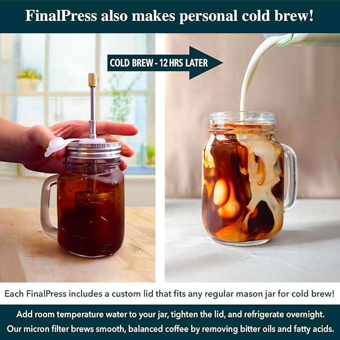 FinalPress Original Coffee & Tea Maker – Portable Stainless Steel Micro French Press – Patented 3-in-1 Technology for Hot, Iced & Cold Brew – Perfect for Home, Camping & Travel - Image 7
