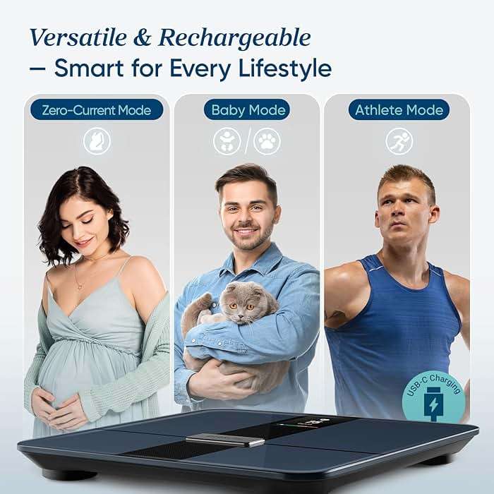 Etekcity FSA&HSA Eligible Smart Scale for Body Weight Fat, Digital Weighing Machine for Accurate BMI Muscle Mass Composition, Apple Health Compatible Fitness Equipment,TFT,‎Tempered Glass,Black - Image 8