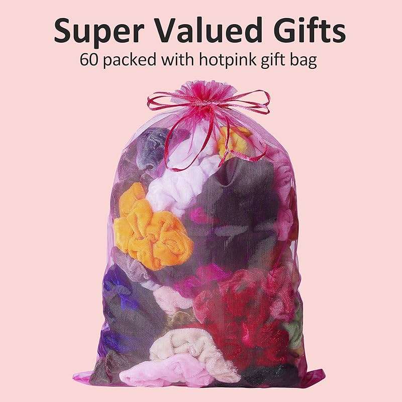 ADRIONE Velvet Scrunchies for Women, Girls & Kids 60 Bulk Pack, Soft Hair Scrunchie Hair Ties Scrunchy for Thick, Curly, Medium, Thin, Fine Hair, No Damage & Non Slip, Colorful Hair Accessories - Image 6