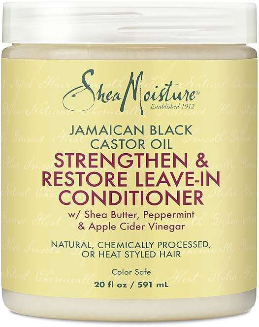 SheaMoisture Leave In Conditioner, Jamaican Black Castor Oil to Soften, Detangle & Reduce Breakage, 20 oz - Image 1