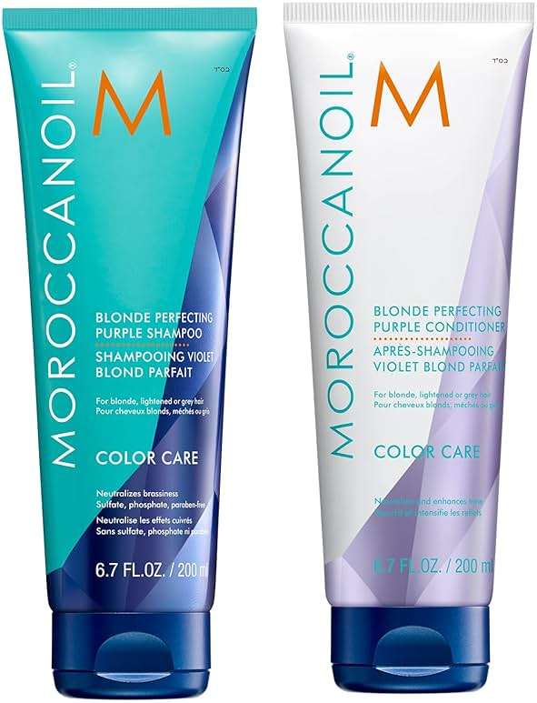 Moroccanoil Blonde Perfecting Purple Shampoo And Conditioner Bundle - Image 1