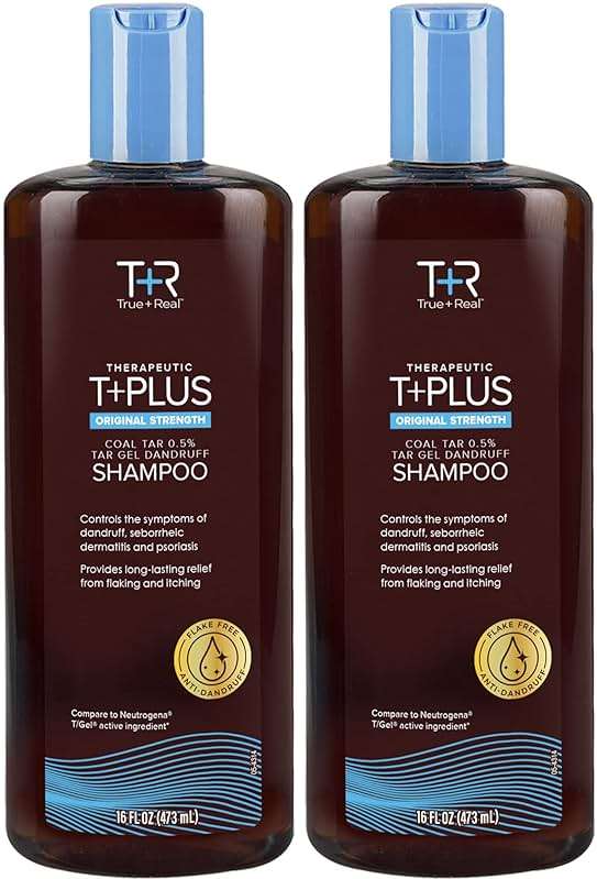 True+Real Coal Tar Therapeutic Plus Tar Gel Anti-Dandruff Shampoo Original Strength 0.5% Coal Tar, 16 Fl Oz, Pack of 2 - Image 1