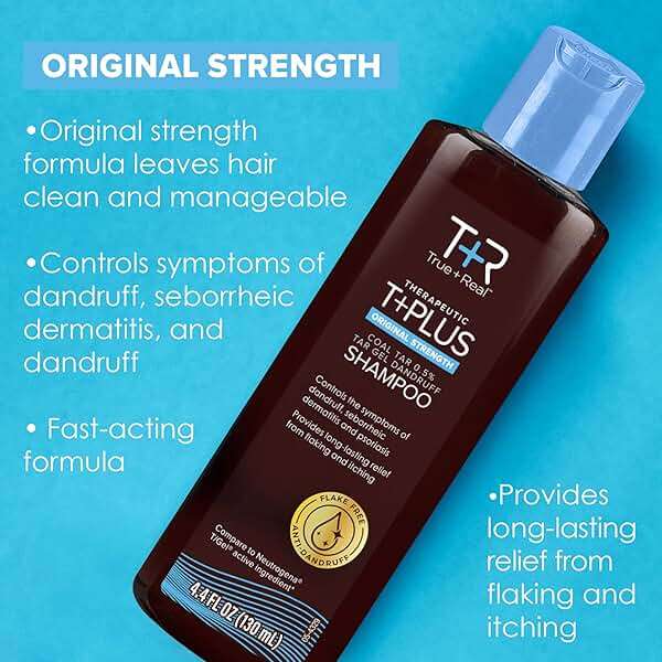 True+Real Coal Tar Therapeutic Plus Tar Gel Anti-Dandruff Shampoo Original Strength 0.5% Coal Tar, 16 Fl Oz, Pack of 2 - Image 4