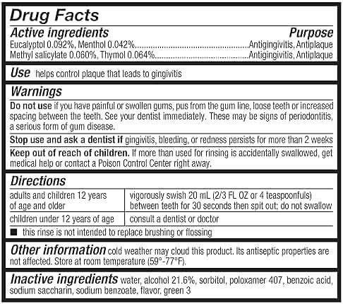 Amazon Basics Antiseptic Mouthwash, Blue Mint, Fights Bad Breath, Plaque and Gingivitis, 1 Liter, 33.8 Fl Oz, 1-Pack (Previously Solimo) - Image 4