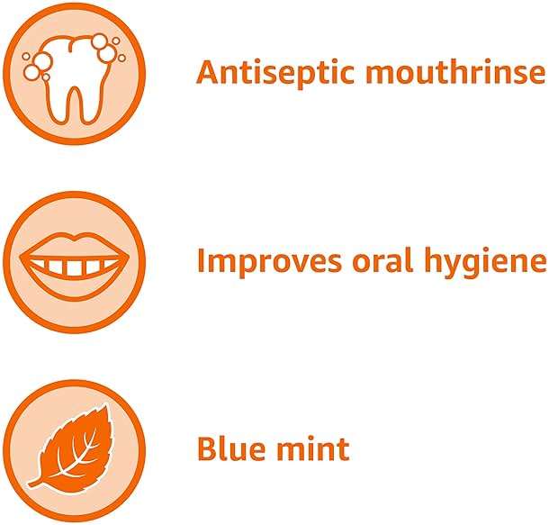 Amazon Basics Antiseptic Mouthwash, Blue Mint, Fights Bad Breath, Plaque and Gingivitis, 1 Liter, 33.8 Fl Oz, 1-Pack (Previously Solimo) - Image 5