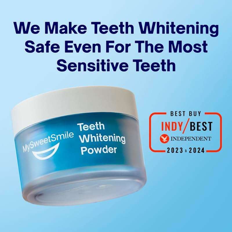 MySweetSmile Teeth Whitening Powder – 6 Month Supply – Removes Years of Coffee, Tea, Smoking & Ageing Stains – Dentist-Approved & Enamel-Safe – IndyBest Award-Winning Whitener – Fresh Mint Flavour - Image 2