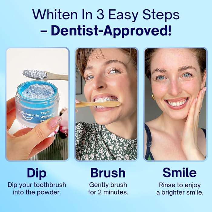 MySweetSmile Teeth Whitening Powder – 6 Month Supply – Removes Years of Coffee, Tea, Smoking & Ageing Stains – Dentist-Approved & Enamel-Safe – IndyBest Award-Winning Whitener – Fresh Mint Flavour - Image 4