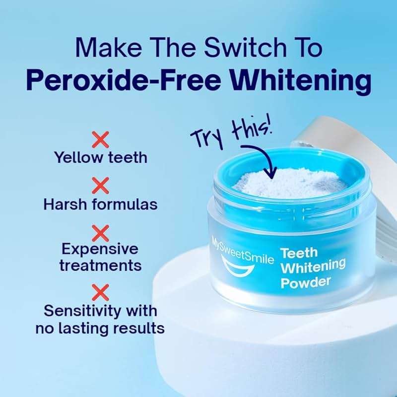 MySweetSmile Teeth Whitening Powder – 6 Month Supply – Removes Years of Coffee, Tea, Smoking & Ageing Stains – Dentist-Approved & Enamel-Safe – IndyBest Award-Winning Whitener – Fresh Mint Flavour - Image 5