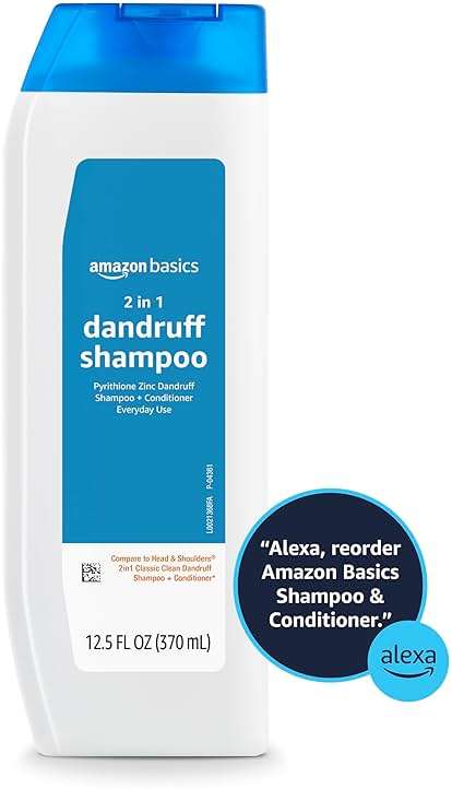 Amazon Basics 2-in-1 Anti-Dandruff Shampoo & Conditioner, Itch Relief, Safe for All Hair Types, Paraben-Free, Gentle and pH Balanced, 12.5 Fluid Ounces, 1-Pack (Previously Solimo) - Image 6