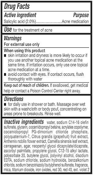 Amazon Basics Clarifying Pink Grapefruit Body Wash, 2% Salicylic Acid Acne Treatment, Dermatologist Tested, 8.5 Fluid Ounces, Pack of 1 - Image 3
