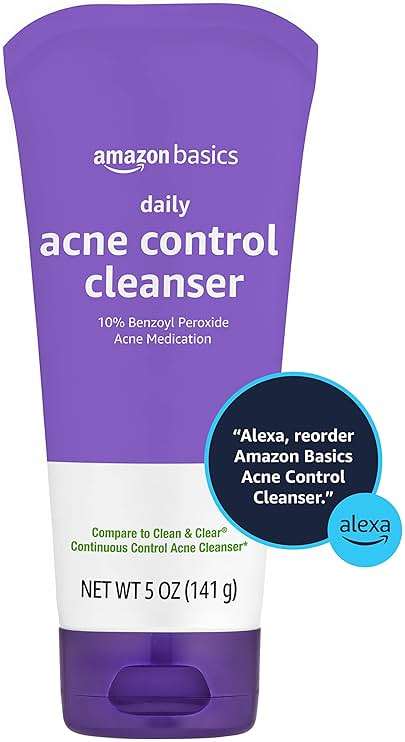 Amazon Basics Acne Treatment Face Wash - Daily Control Cleanser, Maximum Strength 10% Benzoyl Peroxide for Stubborn Breakouts, 5 Ounce - Image 3