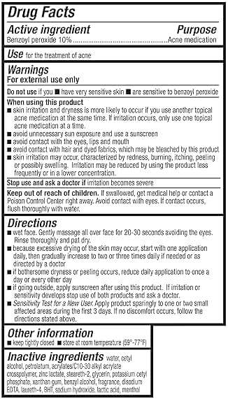 Amazon Basics Acne Treatment Face Wash - Daily Control Cleanser, Maximum Strength 10% Benzoyl Peroxide for Stubborn Breakouts, 5 Ounce - Image 5