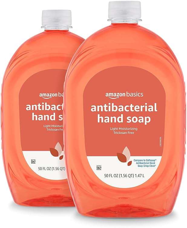 Amazon Basics Liquid Hand Soap Refill, Light Moisturizing, Triclosan-Free, Dermatologist-Tested, pH Balanced, Citrus, 50 Fl Oz (Pack of 2) (Previously Solimo) - Image 1