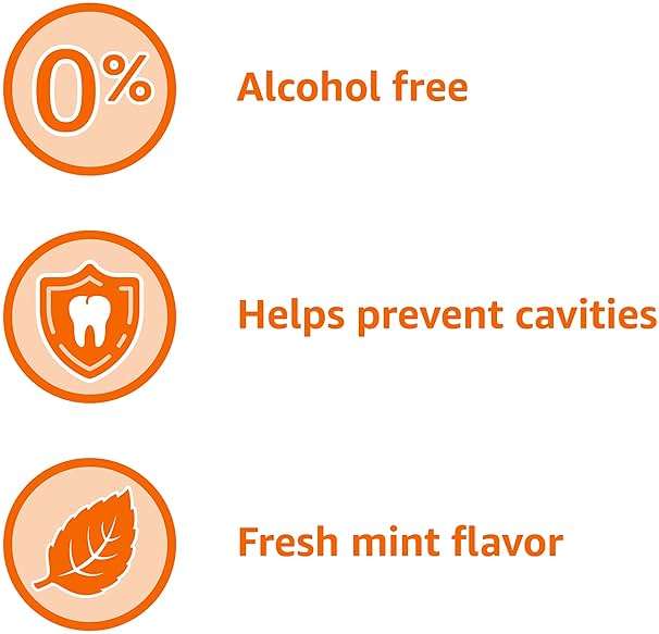 Amazon Basics Anticavity Fluoride Rinse, Alcohol-Free, Fresh Mint Flavor, Breath Freshener, Sugar-Free, 18 Fluid Ounces, 1-Pack (Previously Solimo) - Image 6