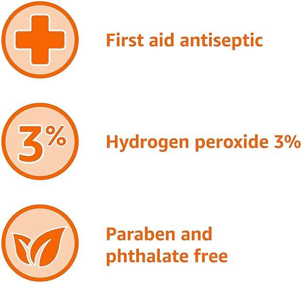 Amazon Basics Hydrogen Peroxide Topical Solution USP, First Aid Antiseptic for Cuts, Scrapes and Wound Disinfection, Pack of 1, 32 fl oz - Image 5