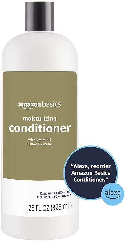 Amazon Basics Moisture Rich Conditioner for Dry and Damaged Hair, Nourishing, Softens, with Vitamin E, 28 Fl Oz (4-Pack) - Image 4