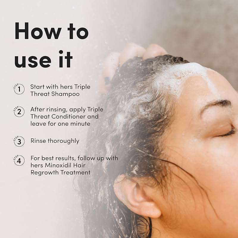 hers Triple Threat Conditioner - Amino Acid, Argan Oil, & Coconut Oil Formula - Moisturizing Conditioner for All Hair Types - Color-Safe & Sulfate-Free - Napa Rose Scent - 6.4 Fl Oz, 2 Pack - Image 6