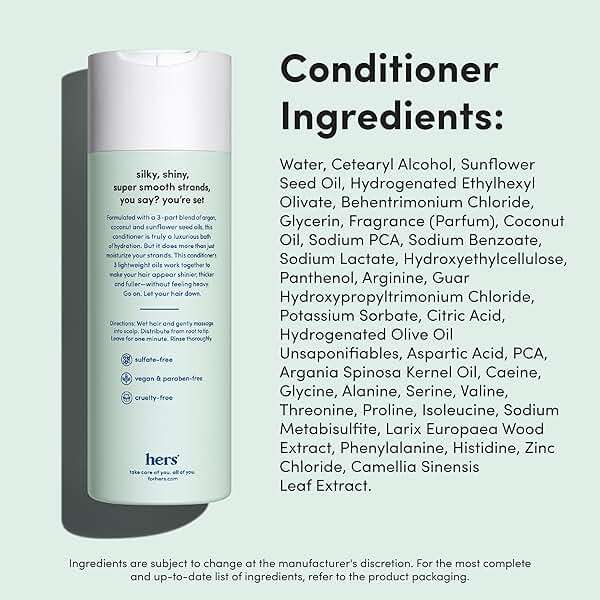 hers Triple Threat Conditioner - Amino Acid, Argan Oil, & Coconut Oil Formula - Moisturizing Conditioner for All Hair Types - Color-Safe & Sulfate-Free - Napa Rose Scent - 6.4 Fl Oz, 2 Pack - Image 7