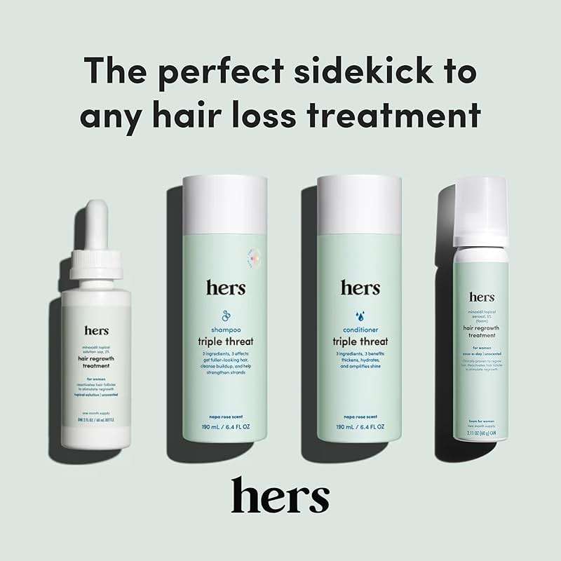 hers Triple Threat Conditioner - Amino Acid, Argan Oil, & Coconut Oil Formula - Moisturizing Conditioner for All Hair Types - Color-Safe & Sulfate-Free - Napa Rose Scent - 6.4 Fl Oz, 2 Pack - Image 8
