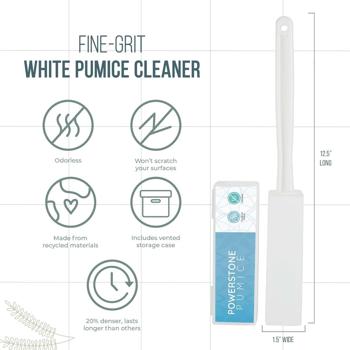 Powerstone Pumice Stone Toilet Bowl Cleaner with Extra Long Handle - 1 Pack | 3'' Longer Handle | Remove Hard Water Stains, Rings & Limescale from Toilets, Bathtubs, Sinks, Pools, BBQ - Image 3