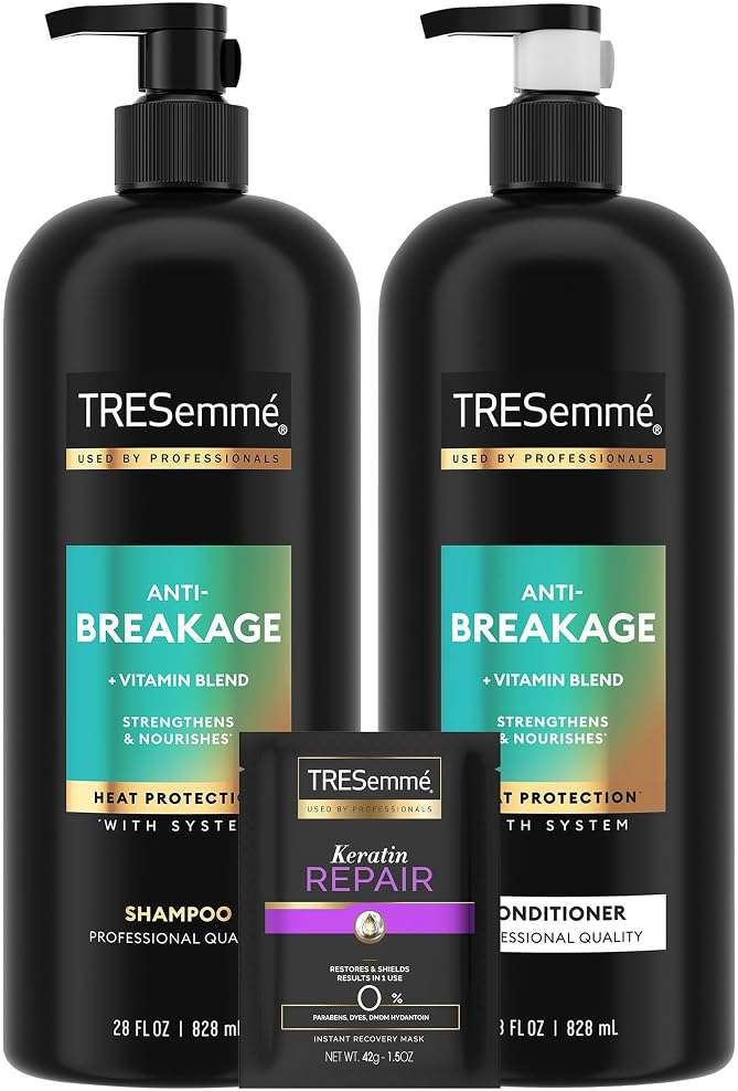TRESemmé Shampoo & Conditioner, Anti-Breakage + Keratin Mask – Strengthening Products for Dry, Damaged Hair - Image 1