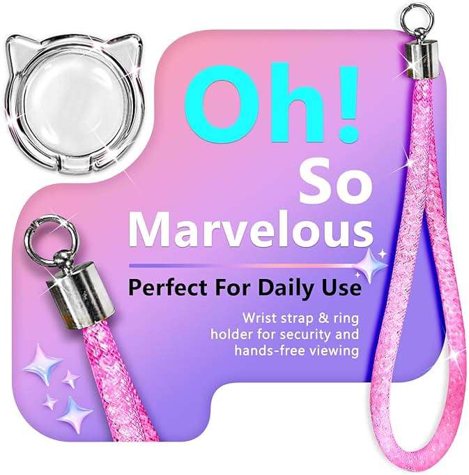 NGB Designed for iPhone XR Phone Case, Pink/Aqua | Glitter Liquid Sparkle Cute Cover for Women Girls Kids | with Tempered Glass Screen Protector & Ring Holder & Wrist Strap Lanyard - Image 3