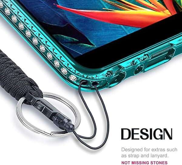 NGB Designed for iPhone XR Phone Case, Pink/Aqua | Glitter Liquid Sparkle Cute Cover for Women Girls Kids | with Tempered Glass Screen Protector & Ring Holder & Wrist Strap Lanyard - Image 8