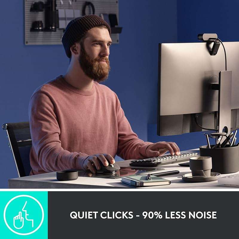 Logitech MX Master 3S Wireless Mouse Standard Edition with Logi Bolt USB Receiver, Ultra-Fast Scrolling, Ergo, 8K DPI, Track on Glass, Quiet Clicks, USB-C, Bluetooth, Windows, Linux, Chrome - Graphite - Image 3