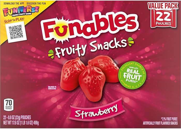Funables Fruit Snacks, Strawberry Fruit Flavored Snacks, 0.8 Ounce Pouches (22 Count) - Image 8