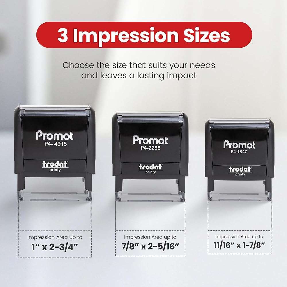 Promot Self-Inking 4-Line Custom Stamp - Personalized Name & Address Stamp with Up to 4 Lines of Custom Text, Easy Replaceable Ink Cartridge, Ideal for Home, Office & Business Use (Medium) - Image 5