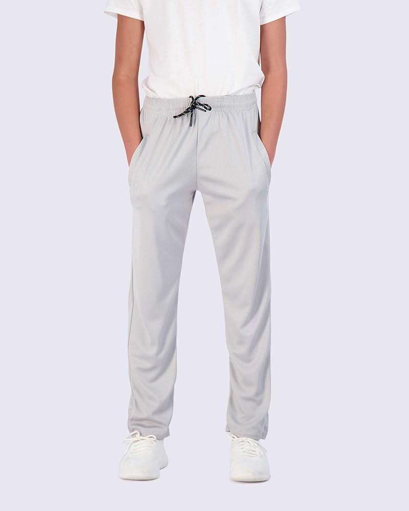 Real Essentials 3 Pack: Boys' Mesh Open Bottom Active Sweatpants with Pockets & Drawstring - Image 2
