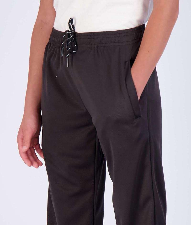 Real Essentials 3 Pack: Boys' Mesh Open Bottom Active Sweatpants with Pockets & Drawstring - Image 3