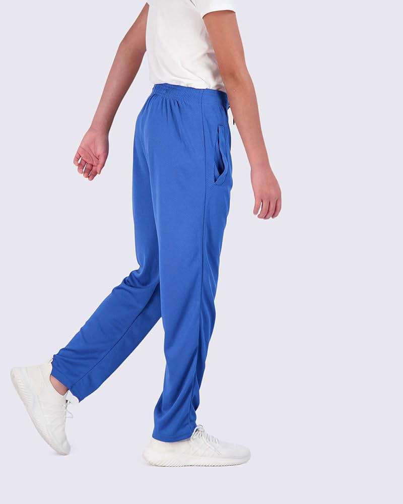 Real Essentials 3 Pack: Boys' Mesh Open Bottom Active Sweatpants with Pockets & Drawstring - Image 4