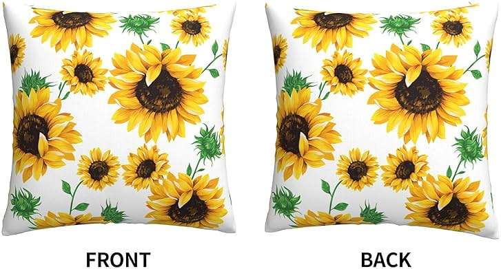 Wizfuyq Yellow Sunflower Throw Pillow Case Square Sofa Cushion Cover Home Decorative Armchair Bedroom Livingroom Standard Pillowcase 18 X 18 Inch - Image 5