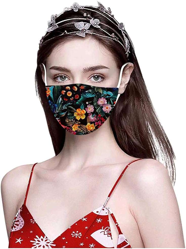 50PC Flower Disposable Face_Masks for Women, 3-Ply Colorful Floral Breathable Face_Mask with Nose Wire, Protective Facemask with Printed Design for Adults Holiday Party - Image 9