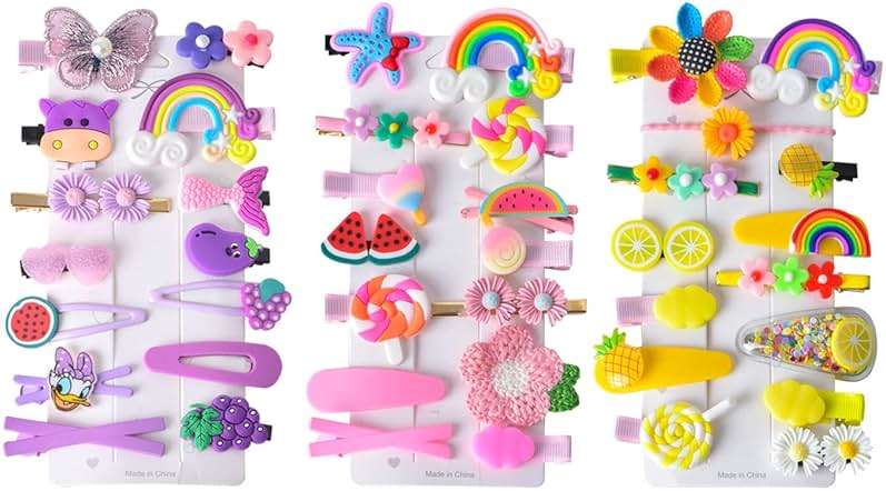 42 Pieces Baby Hair Clips, Hair Pin, Barrettes for Girls, Toddler Girls Hair Accessories, Kids Hair Clips for Styling, Flower Rainbow Candy Fruits Butterfly Hair Barrettes - Image 3