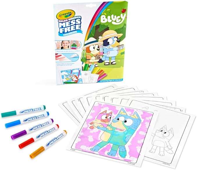 Crayola Bluey Color Wonder Coloring Set, 18 Mess Free Toddler Coloring Pages & 5 Markers, Bluey Activity Set for Kids, Gift for Toddlers, Ages 3+ - Image 2