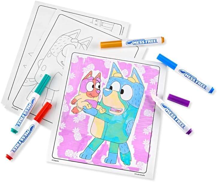 Crayola Bluey Color Wonder Coloring Set, 18 Mess Free Toddler Coloring Pages & 5 Markers, Bluey Activity Set for Kids, Gift for Toddlers, Ages 3+ - Image 3
