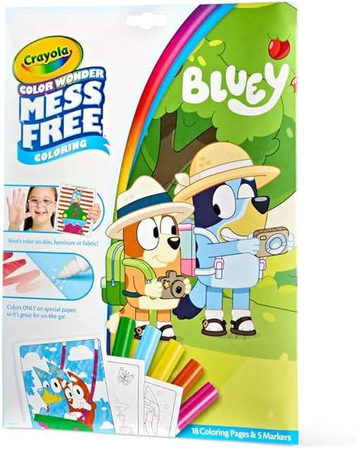 Crayola Bluey Color Wonder Coloring Set, 18 Mess Free Toddler Coloring Pages & 5 Markers, Bluey Activity Set for Kids, Gift for Toddlers, Ages 3+ - Image 4