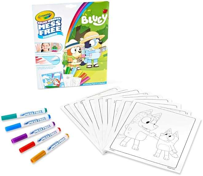 Crayola Bluey Color Wonder Coloring Set, 18 Mess Free Toddler Coloring Pages & 5 Markers, Bluey Activity Set for Kids, Gift for Toddlers, Ages 3+ - Image 5
